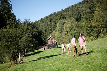 Gruppe beim Wandern im Schwarzwald beim Enztalhotel