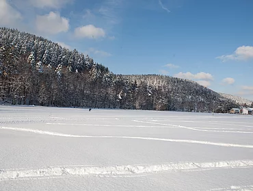 Winterlandschaft beim Enztalhotel im Schwarzwald im Enzklösterle