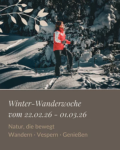 ️ Winter-Wanderwochen im Enztalhotel 22.02.2026 – 01.03.2026 „Natur, die bewegt“ klare Winterluft, verschneite Wälder und echte Schwarzwaldmomente.